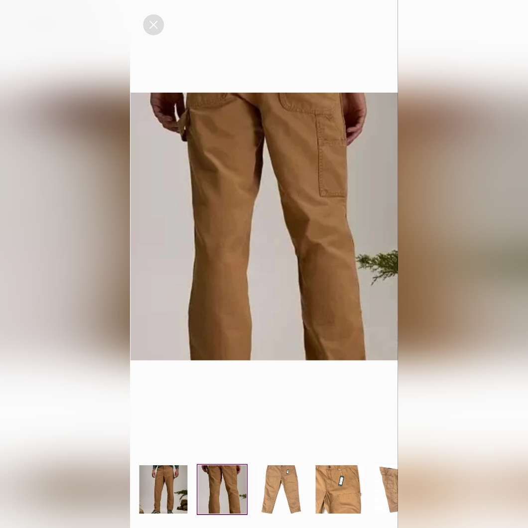 Alpine Design Utility Pants Mens 34 X 30 Brown Khaki 100% Organic Cotton Relaxed